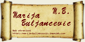 Marija Buljančević vizit kartica